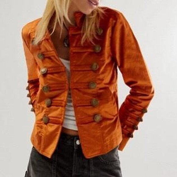 NWT Free People Velvet Military Jacket Size: M - Picture 4 of 4